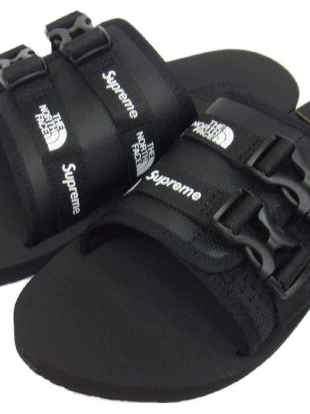 Supreme x The North Face Black Dual-Strap Slide Sandals Men’s 8